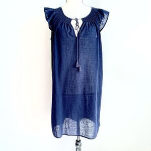 J. Crew Mini Blue Tie Front Mini Dress or Tunic